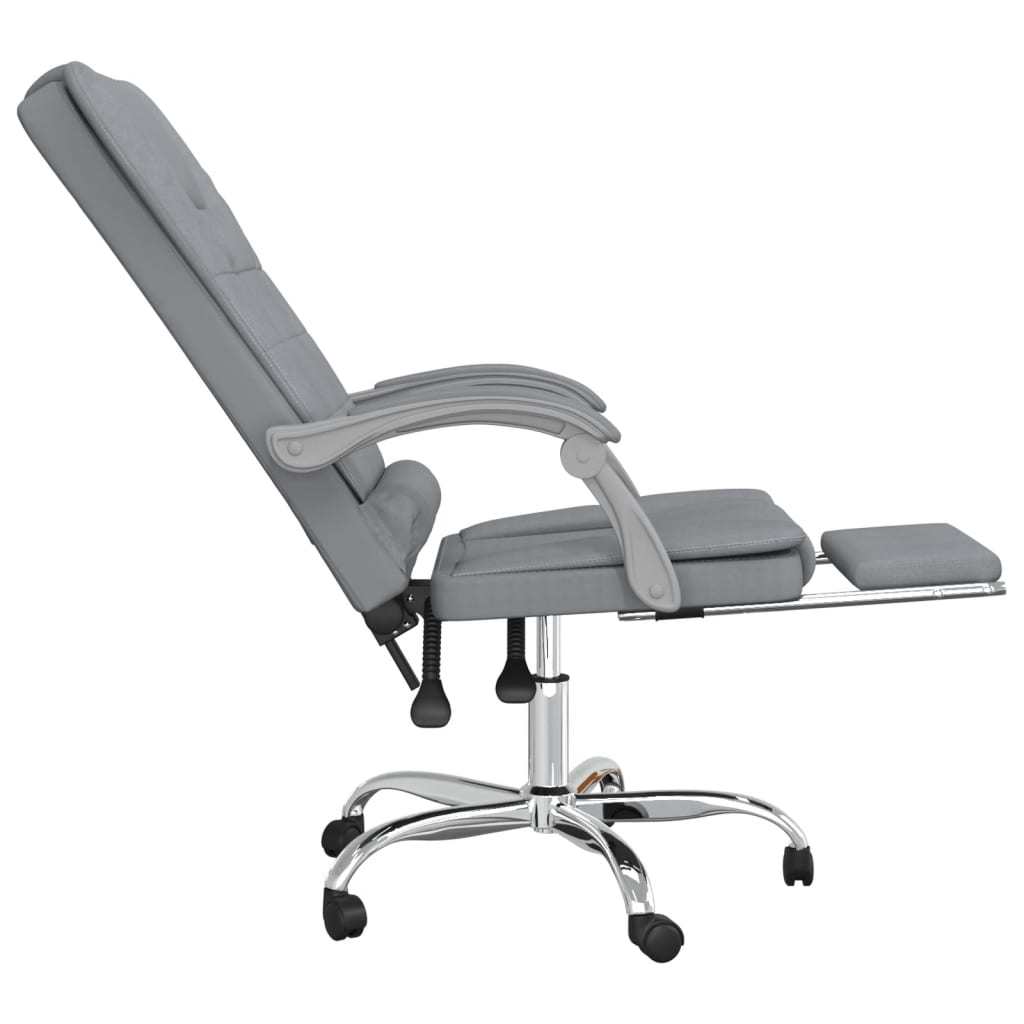 Massage Reclining Office Chair Light Gray Fabric