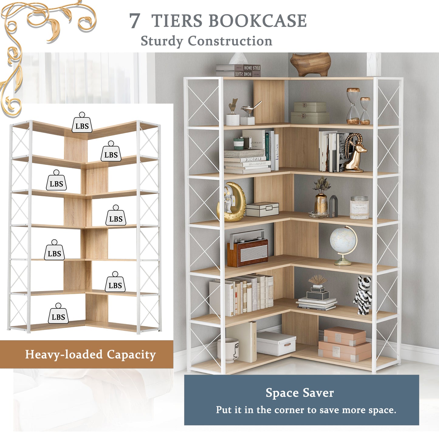 7-Tier Bookcase