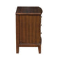 Dark Cherry Finish Nightstand of 3x Drawers w/ Satin Nickel Tone Knobs