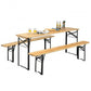 3 Pieces Folding Wooden Picnic Table Bench Set