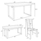 Wood Dining Room Set with Rectangular Table & 4 Chairs with Bench