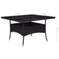 Outdoor Dining Table Black Poly Rattan and Glass