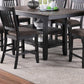 Dark Coffee Finish dining table w 2x Storage Shelves