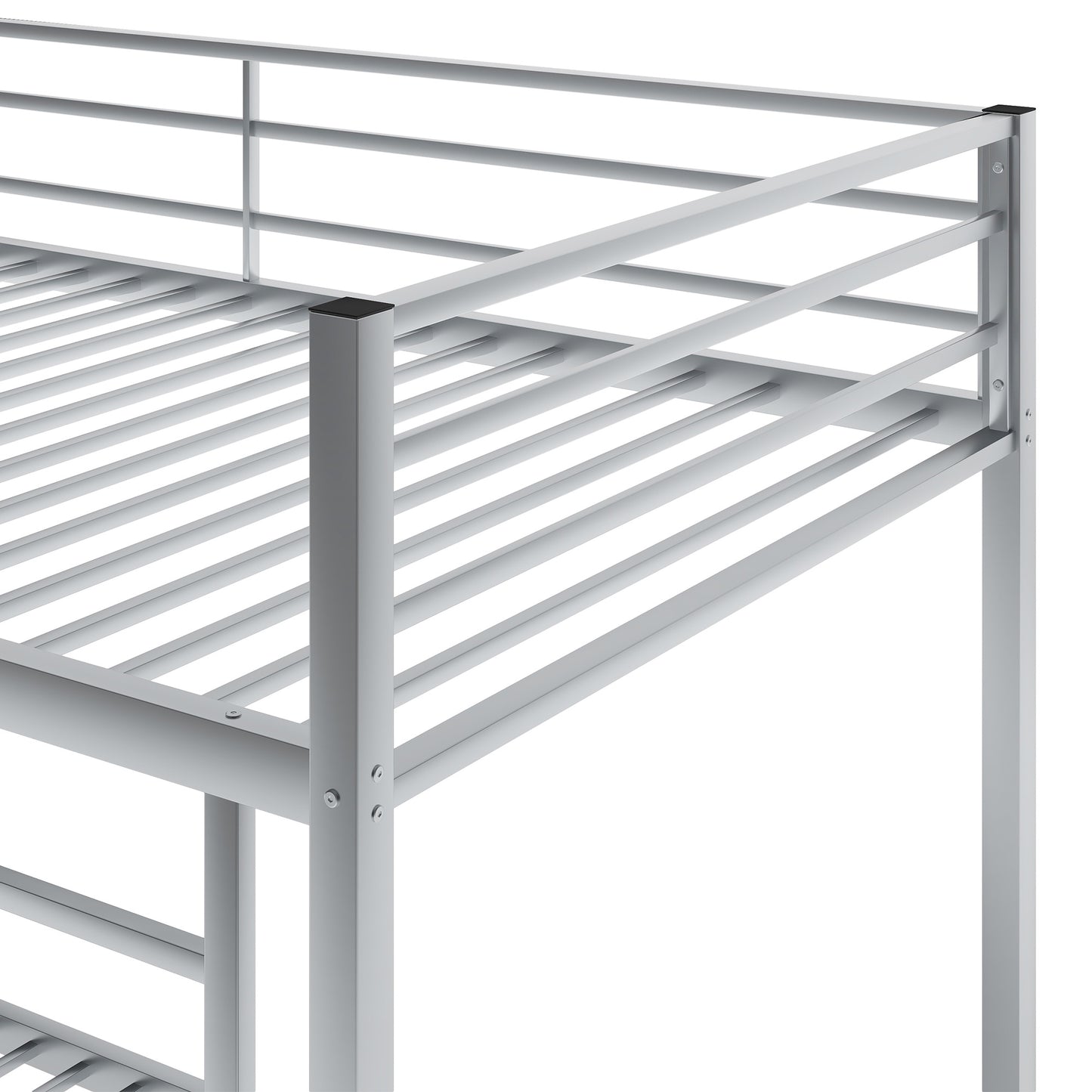 Twin over Twin Metal Bunk Bed; Silver