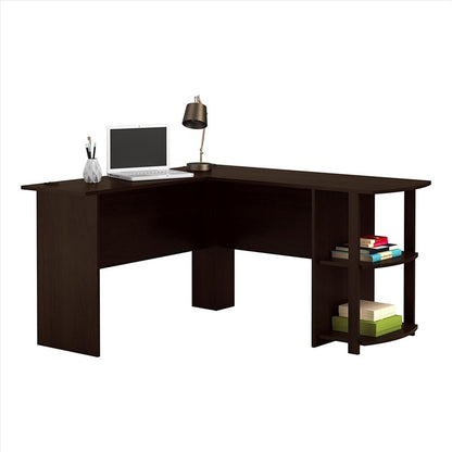 L-Shaped Two-layer Bookshelves Office Desk