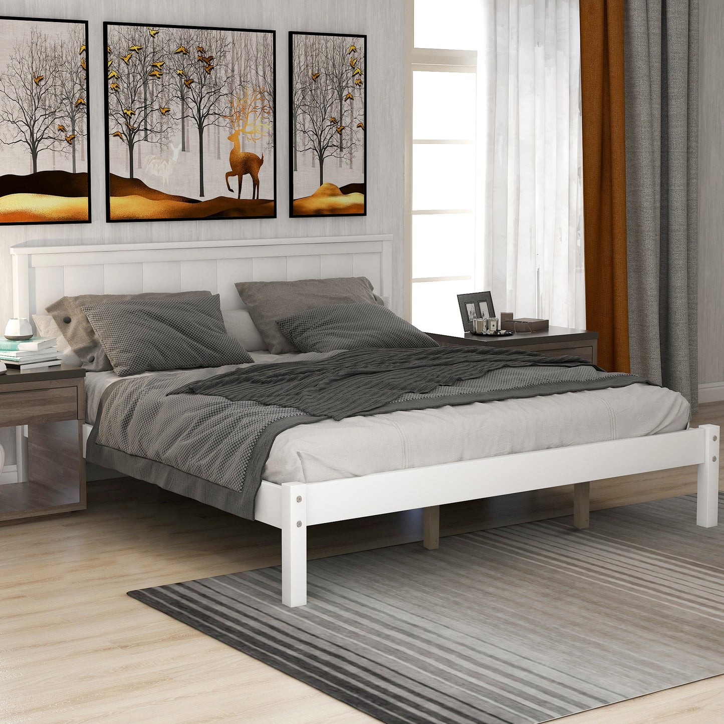 Platform Bed Frame Queen; Espresso