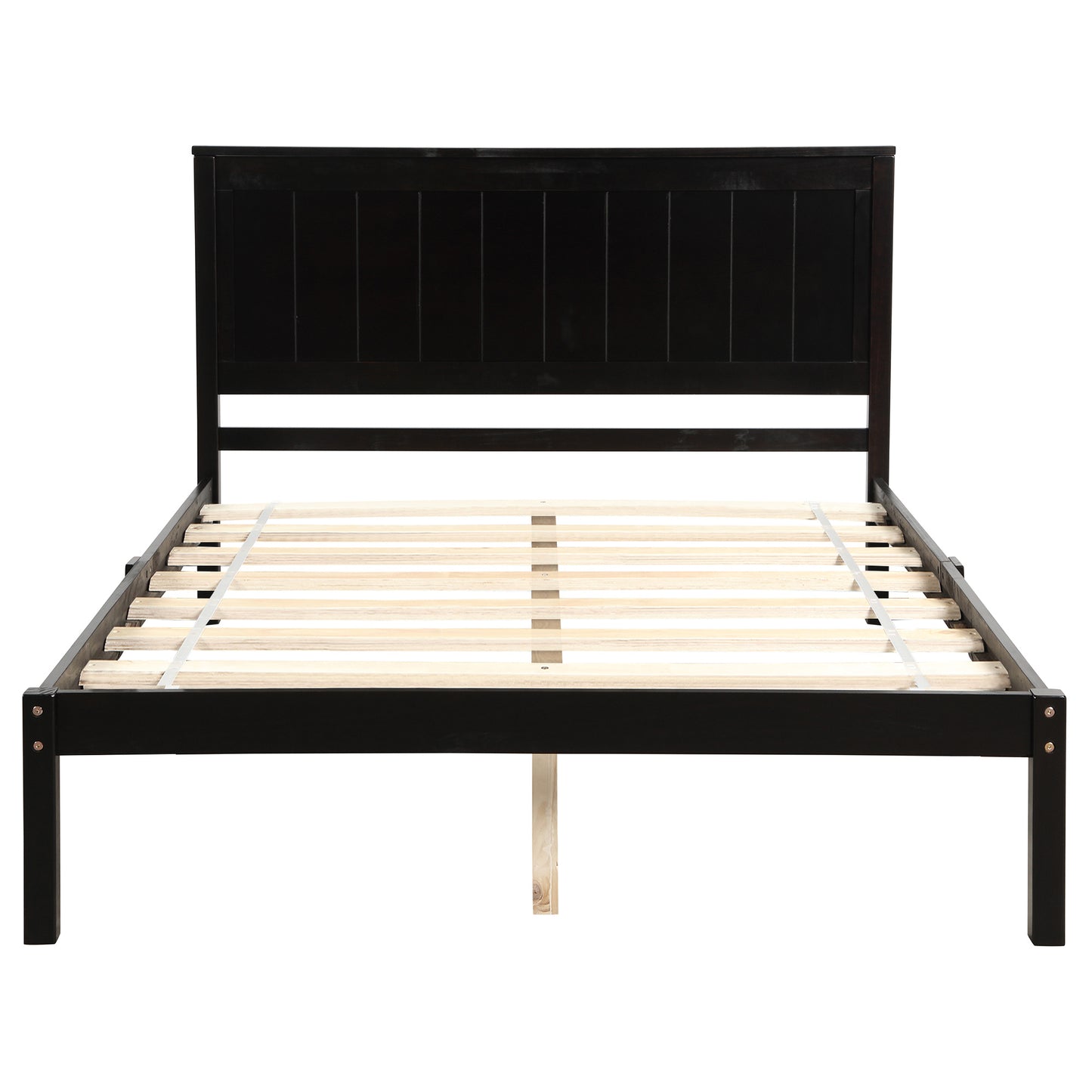 Platform Bed Frame with Headboard and Wood Slat Support