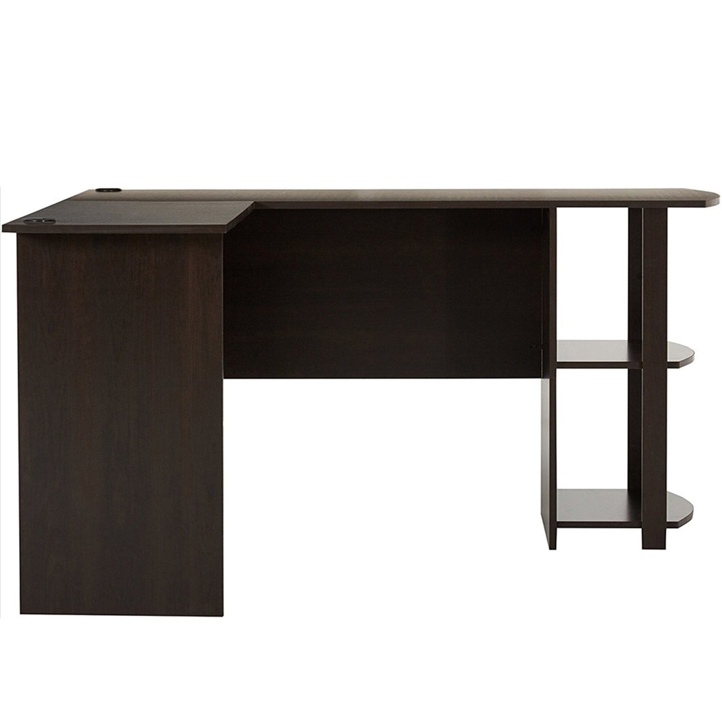 L-Shaped Two-layer Bookshelves Office Desk