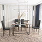 5-piece Rectangle Dining Table w/ Tempered Glass