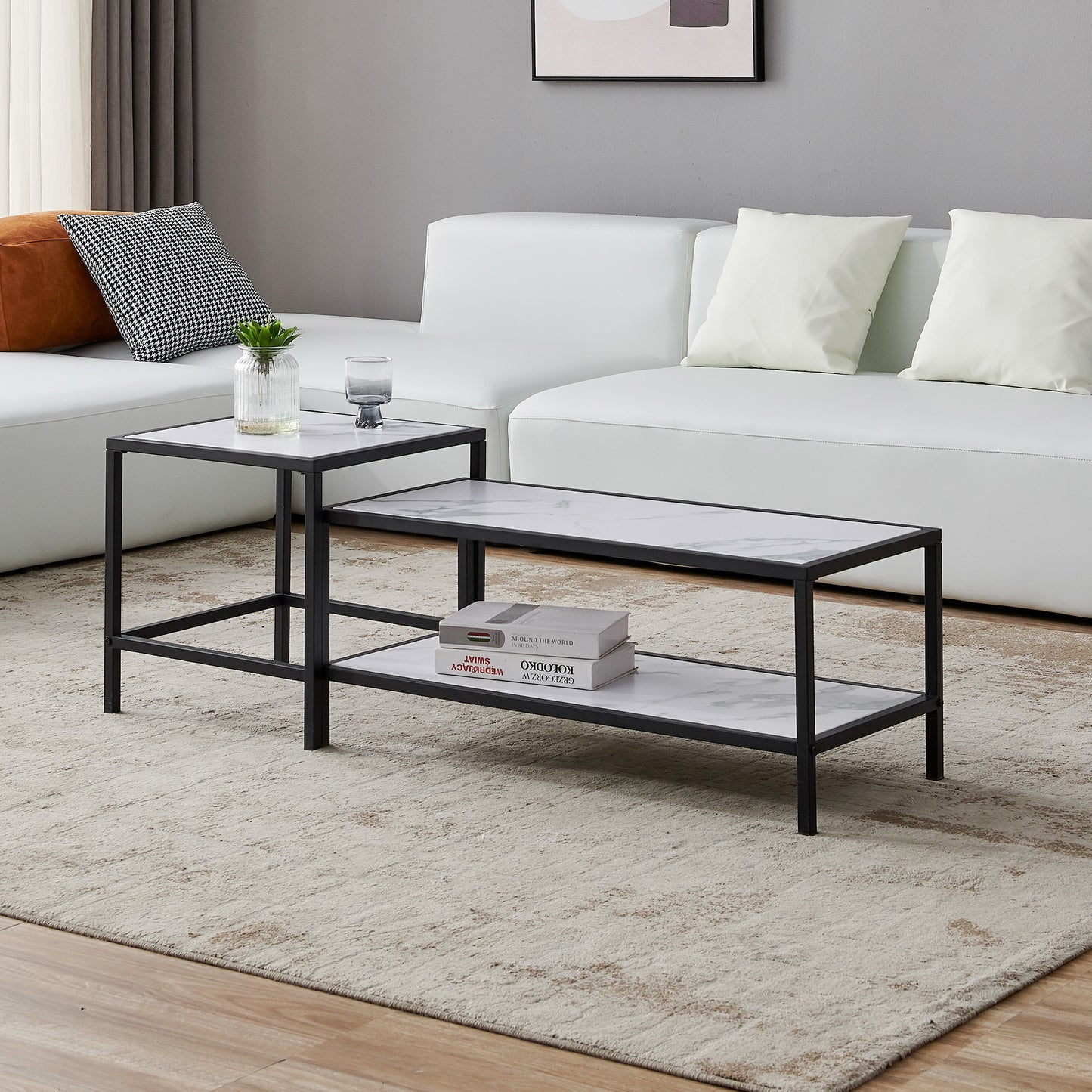 Modern Nesting coffee table Square and rectangle