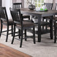 Dark Coffee Finish dining table w 2x Storage Shelves
