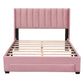 Full Size Storage Bed Velvet  Pink