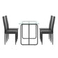 5-piece Rectangle Dining Table w/ Tempered Glass