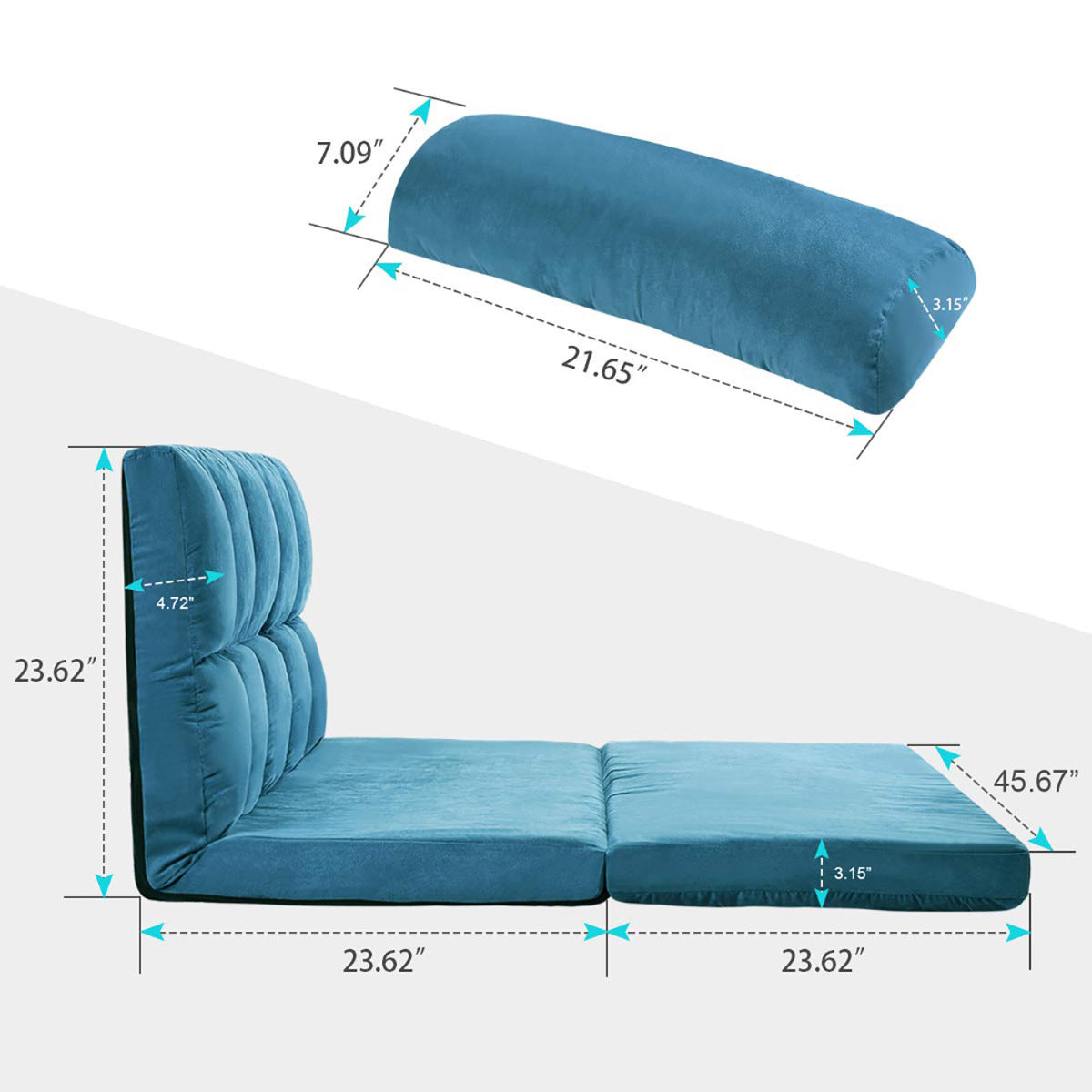 Double Chaise Lounge Floor Couch and Sofa