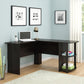 L-Shaped Two-layer Bookshelves Office Desk