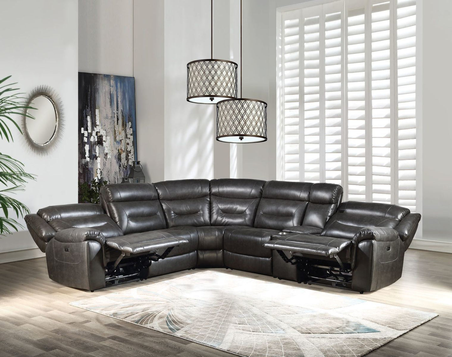 Leather Sectional Sofa with recliners