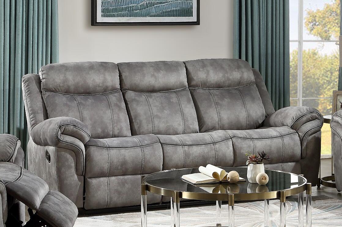 Zubaida Sofa (Glider & Motion); 2-Tone Gray Velvet