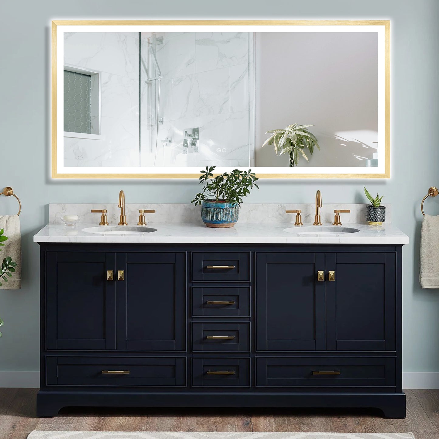 4 Size LED Bathroom Mirror;  Backlit and Frontlit