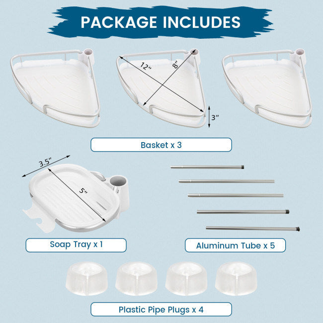 4-Tier Tension Corner Shower Caddy