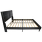 Stylish  Leather w/ Lights Stitched Wing-backed Headboard