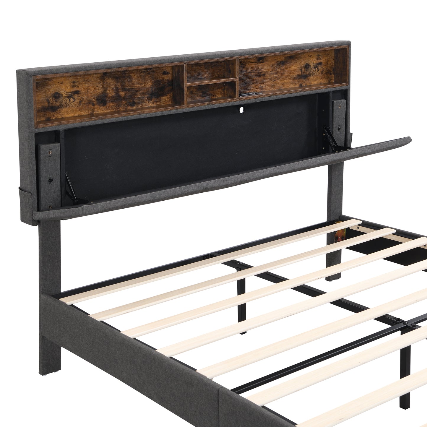 Queen Size Storage Headboard and USB Port bed frame