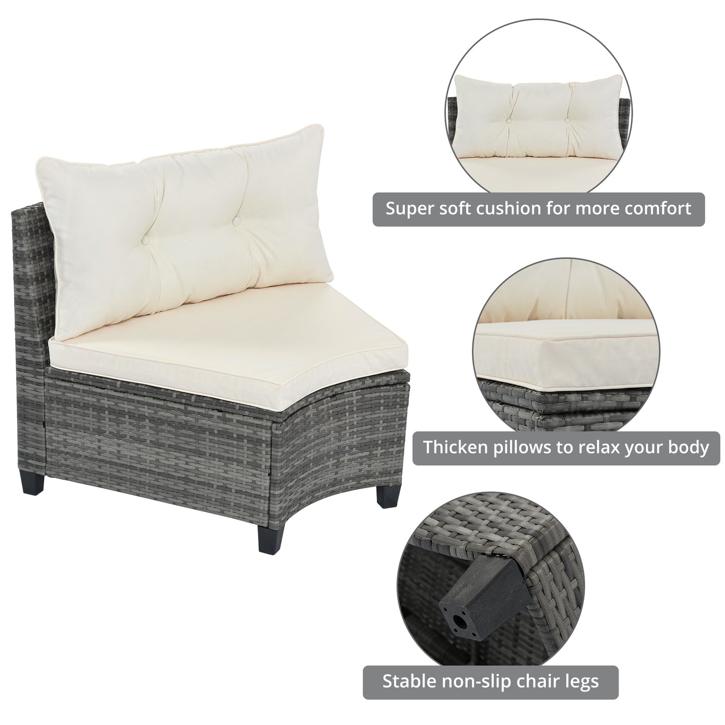 8-pieces Round Sofa Set