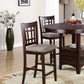 Dining Table w Shelve and Solid wood Dark Rosy Brown Finish