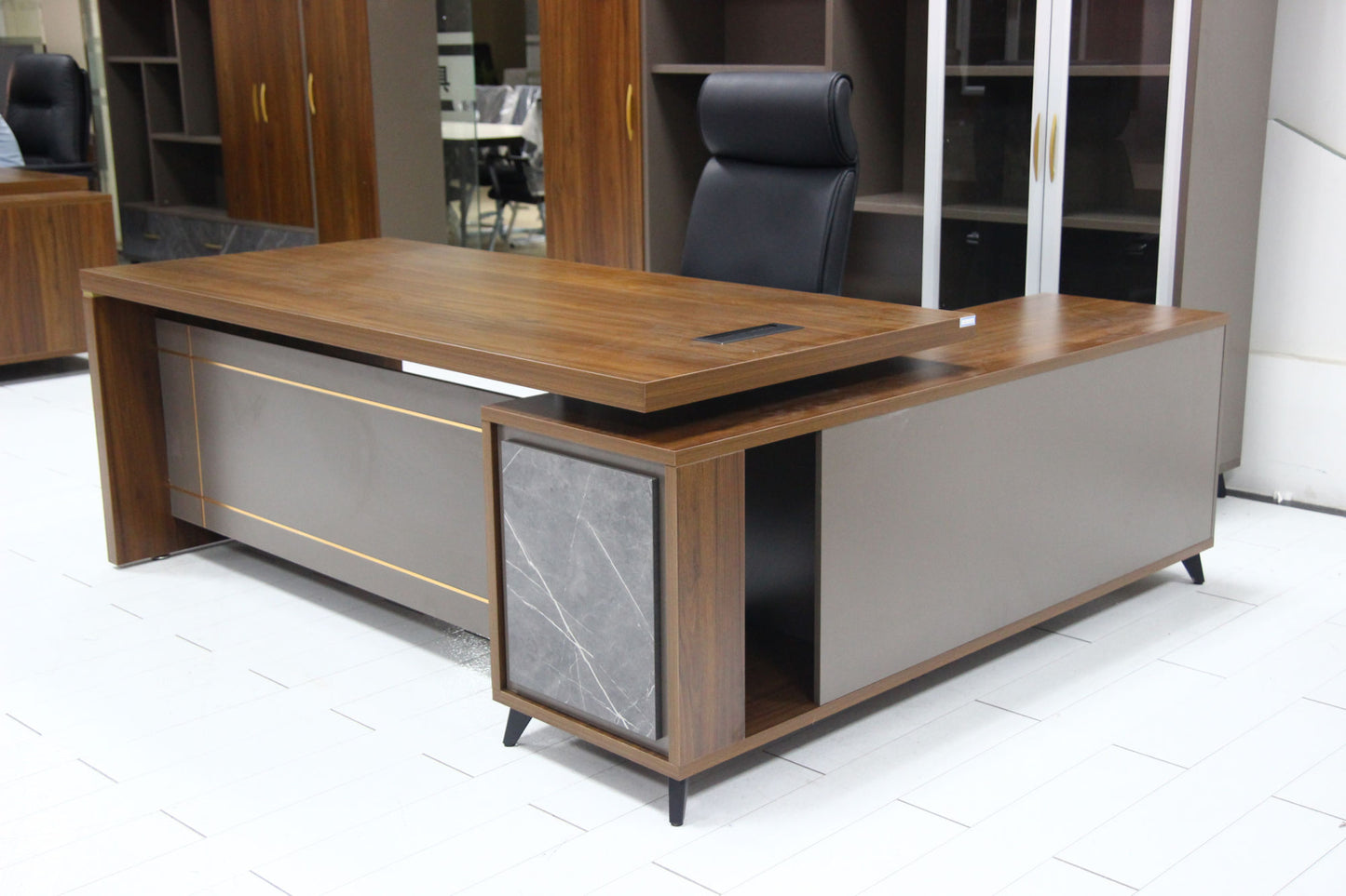 Executive Office Desk with Side Cabinet  (commercial)