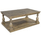 Rustic Floor Shelf Coffee Table with solid pine wood