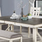 White Finish w Grey Wooden Top dining table