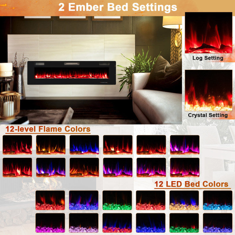 68 Inch Ultra-Thin Electric Fireplace