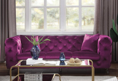 Purple Fabric Sofa