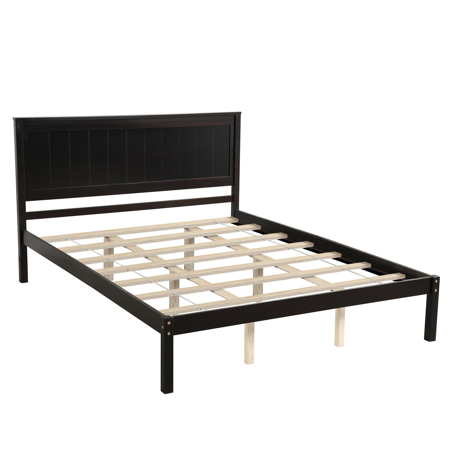 Platform Bed Frame Queen; Espresso