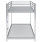 Twin over Twin Metal Bunk Bed; Silver