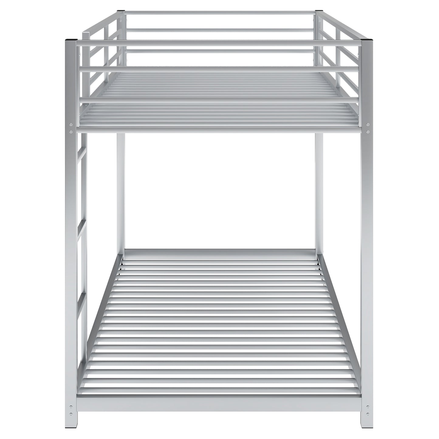 Twin over Twin Metal Bunk Bed; Silver