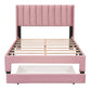 Full Size Storage Bed Velvet  Pink