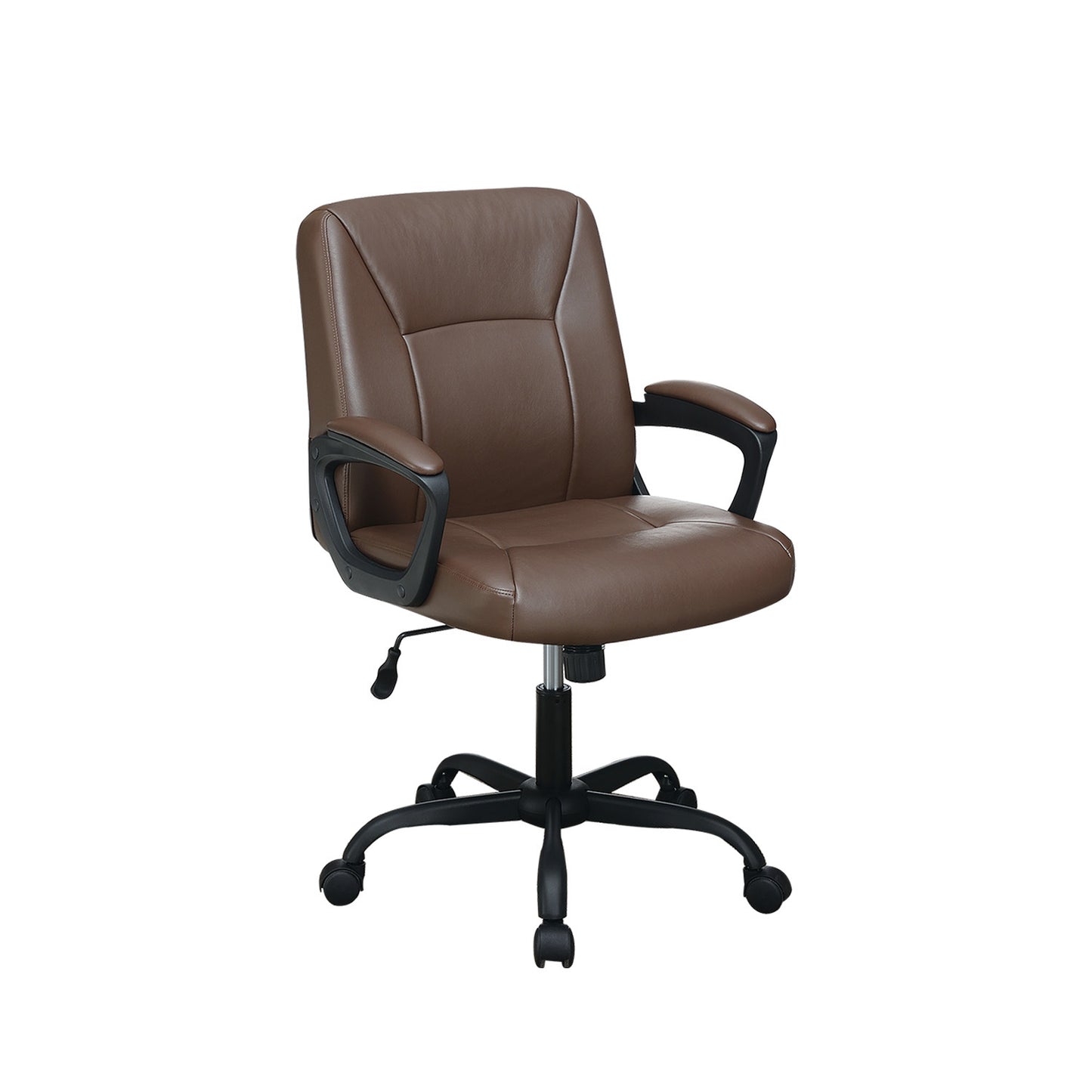 Office Chair with Padded Armrests; Brown