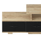 wood grain and black  TV Cabinet