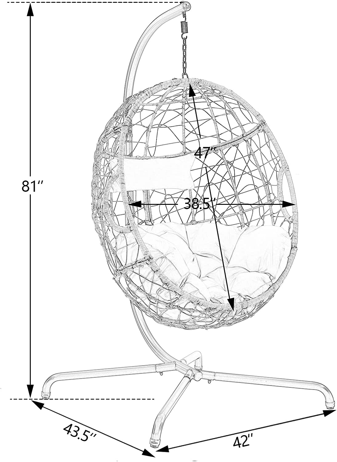 Patio Wicker Swing Egg Chair