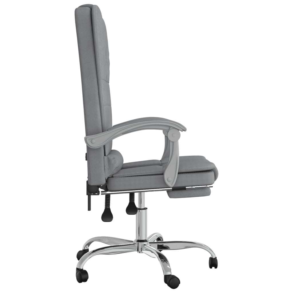 Massage Reclining Office Chair Light Gray Fabric