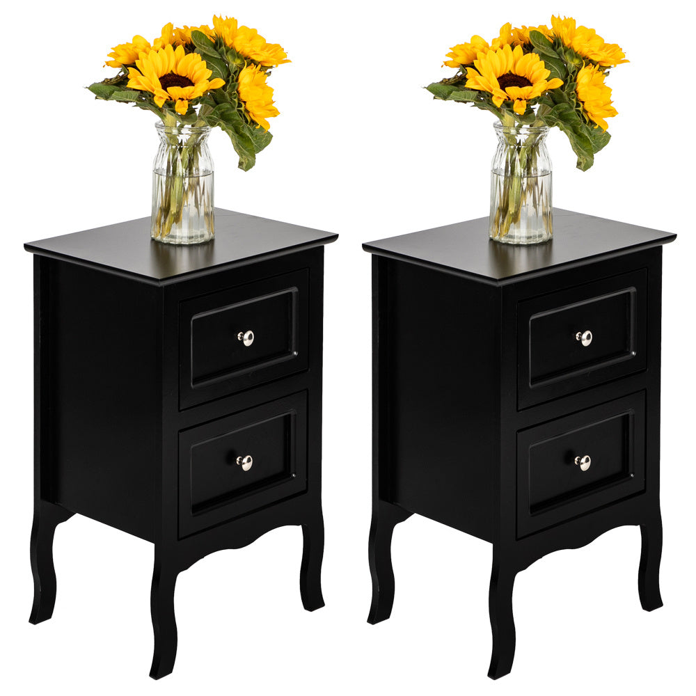 2pcs Country Style Two-Tier Night Tables