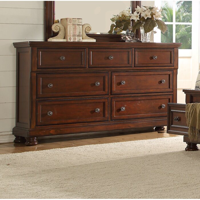 Dresser Made with Wood in Dark Walnut