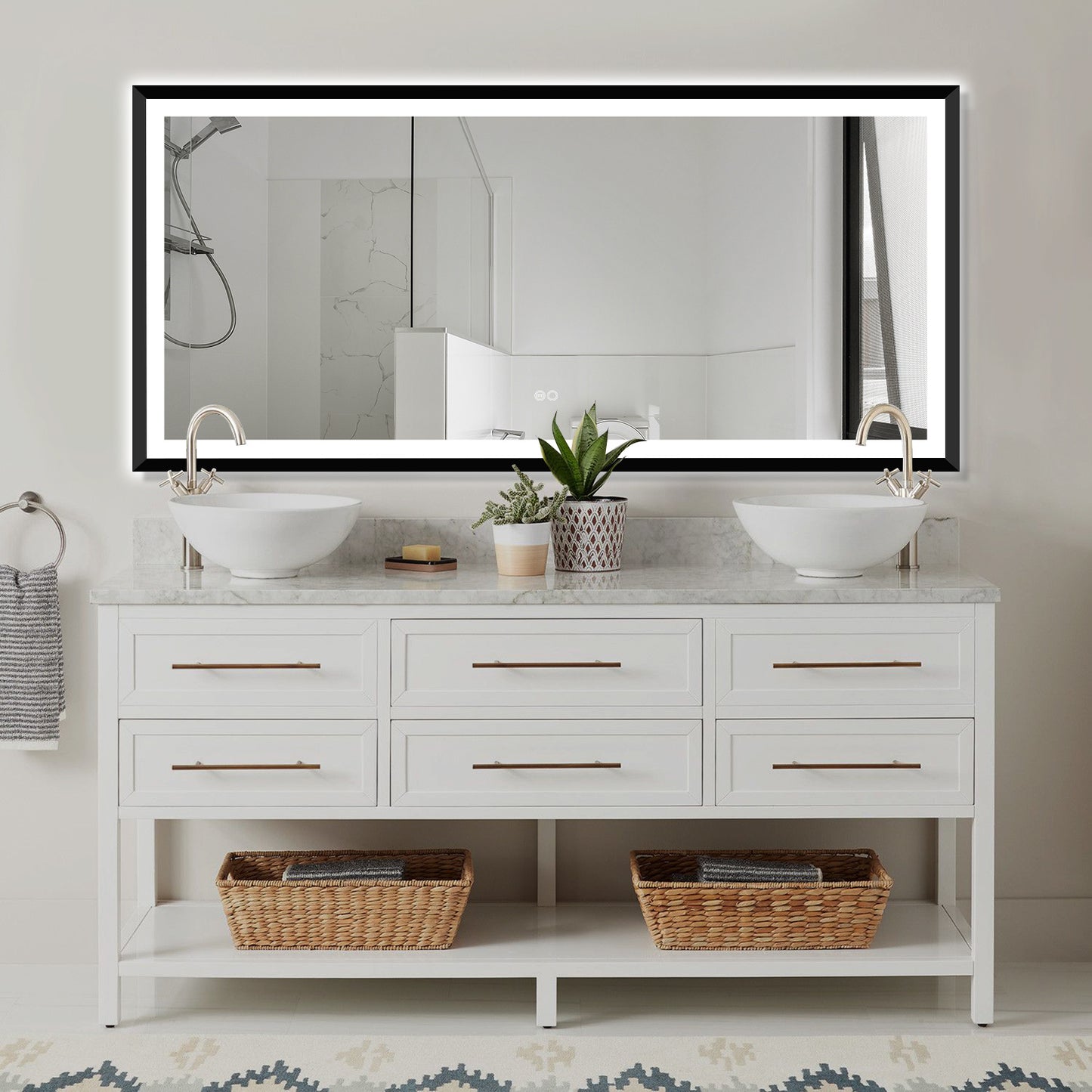 4 Size LED Bathroom Mirror;  Backlit and Frontlit