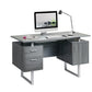 Modern Office Desk with Storage; Grey