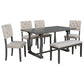 Dining Table and Chair Set with Special-shaped Legs and Foam-covered Seat Backs & Cushions