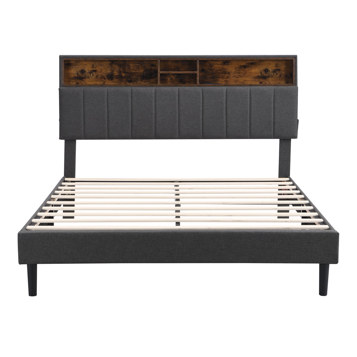 Queen Size Storage Headboard and USB Port bed frame