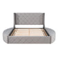 Queen Velvet Bed 1 Big Drawer; 2 Side Storage Stool
