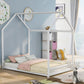 Full Size House Bed Wood frame; White