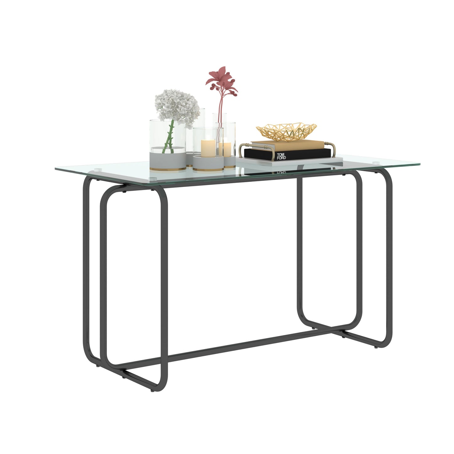 5-piece Rectangle Dining Table w/ Tempered Glass