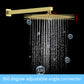 Brushed Gold Finish combo 12" Rainfall Shower Head+ hand